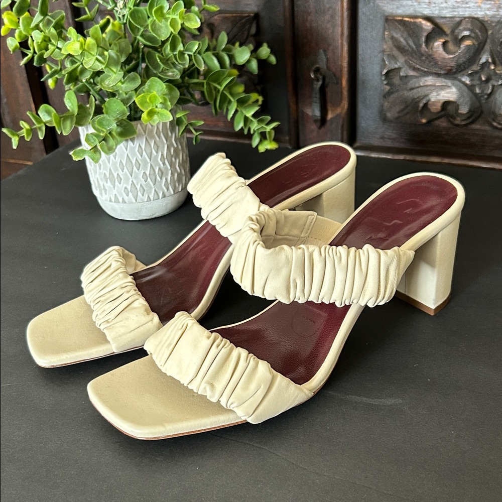 Elegant Cream Women's Heeled Sandals